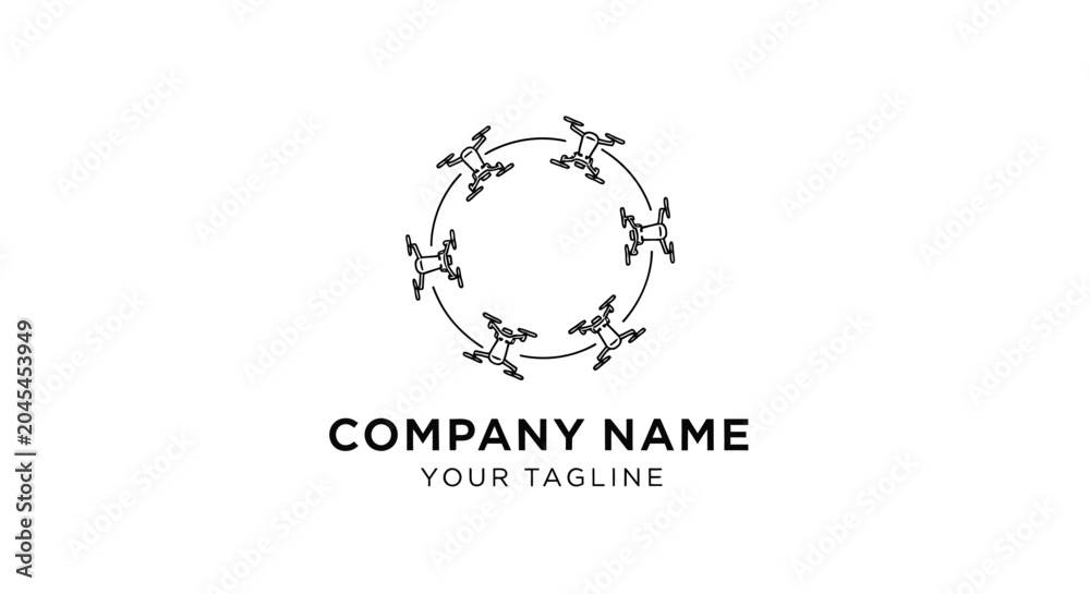 Fototapeta premium Minimalist floral wreath logo design template.