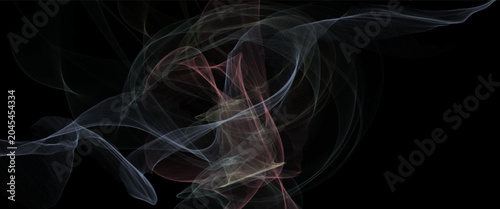 Foto Fractal spiral woven from thin jets, shine art graphics background
