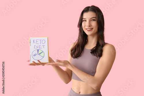 Happy smiling young woman h...