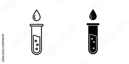 Photos Laboratory test tube with chemical drop icon set laboratory chemistry experiment