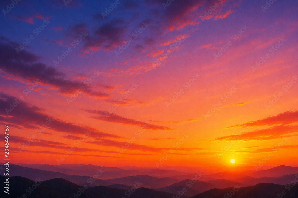 Fototapeta premium Abstract Nature Sunset Gradient Background with Colorful Clouds