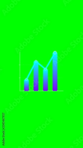 Colorful Graph Chart with Bars on Green Background
