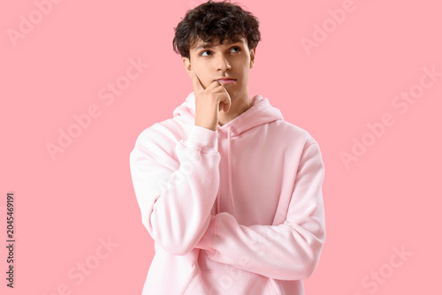 Portrait of pondering young...