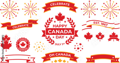 Obraz na płótnie Canada day celebration elements