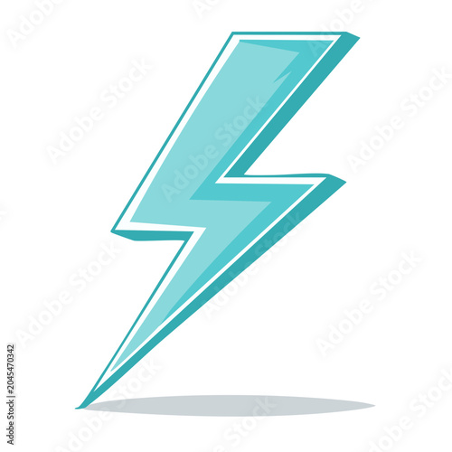 Blue lightning bolt icon with shadow