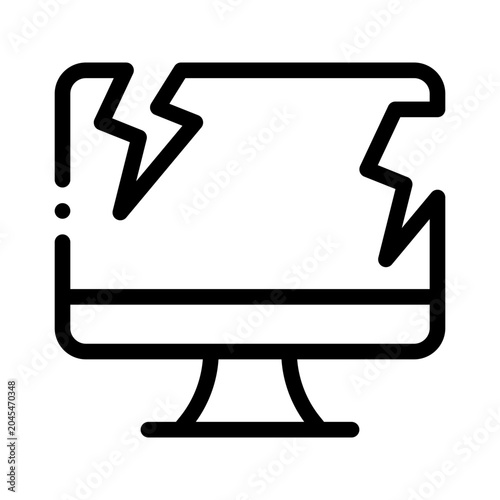 brokenscreen line icon