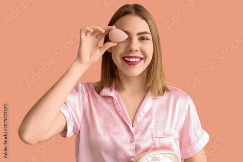Young woman with cosmetic b...