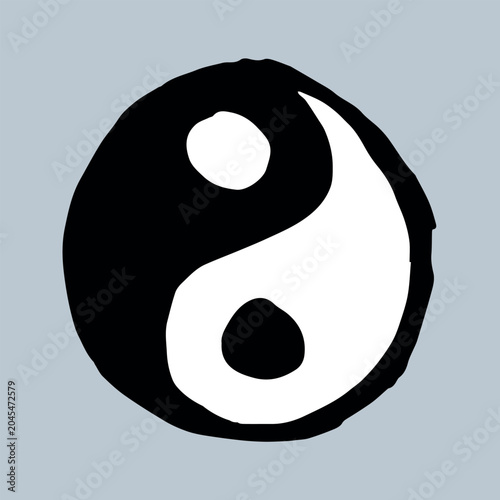 Slika na platnu Hand drawn yin yang symbol Zen and Tao Harmony and balance Black and white yin a