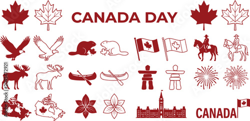 Fotografia Canada day celebration icons