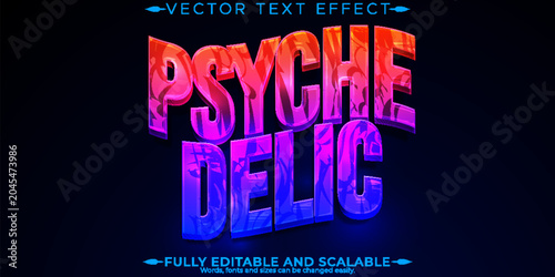 Foto Psychedelic editable text effect, editable colorful and trippy text style