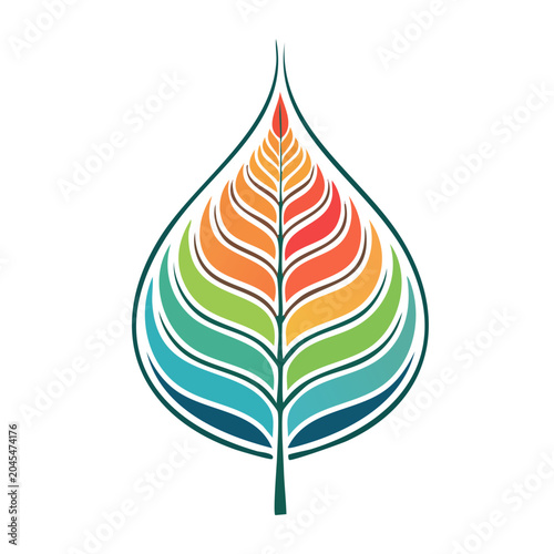 Colorful abstract leaf icon