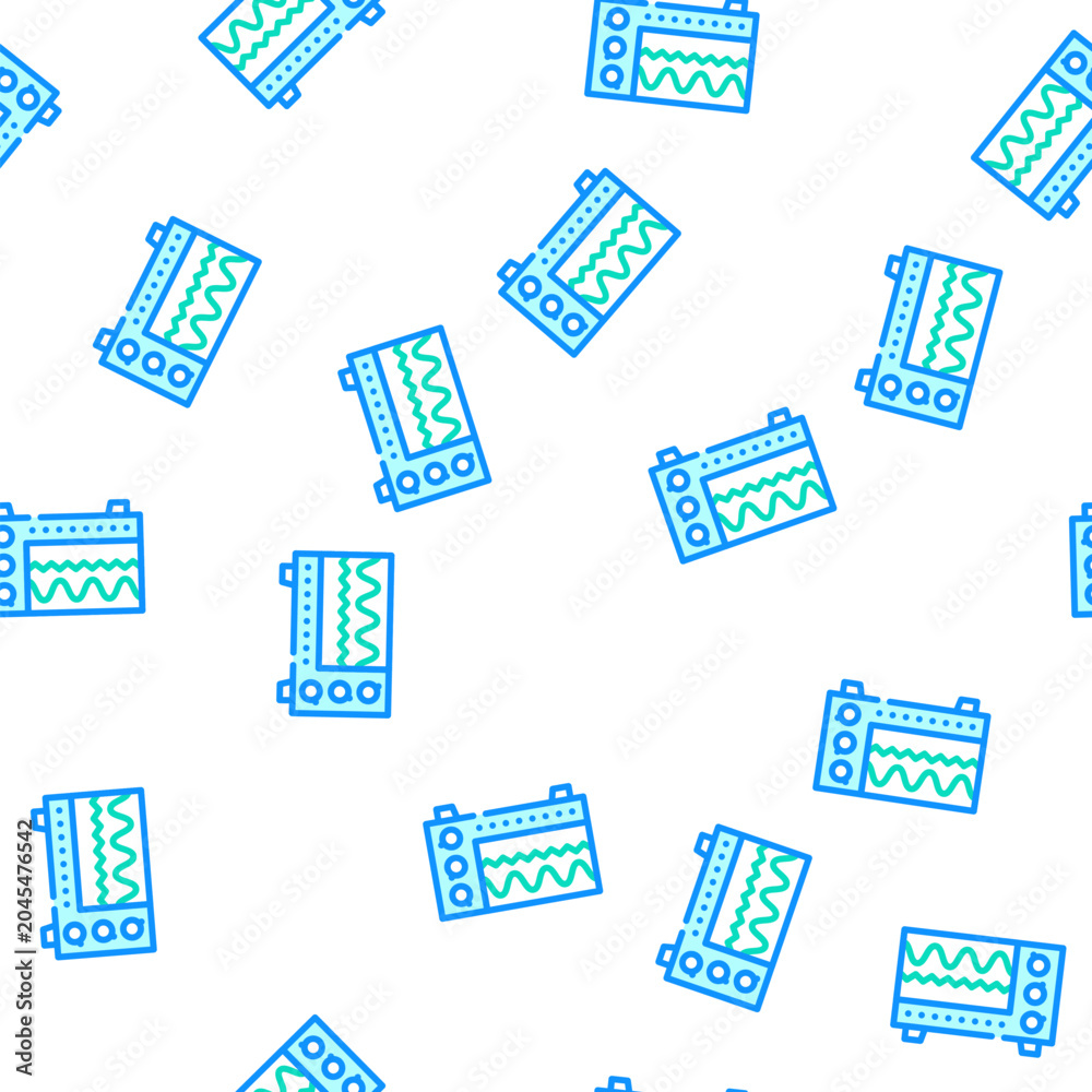 Fototapeta premium electromagnetic waves checking equipment vector seamless pattern electromagnetic waves checking equipment sign illustration