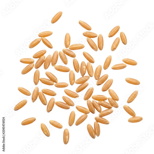 Pile of golden wheat grains isolated on transparent background