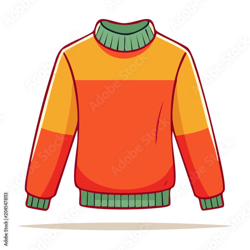 Flat design illustration of a colorful sweater