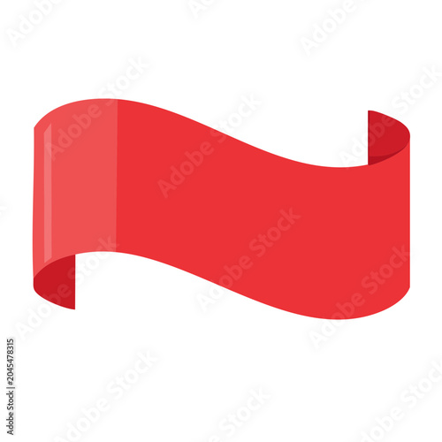 Red ribbon banner with transparent background