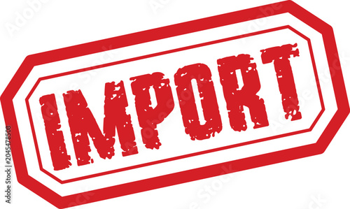 Photos Red rubber stamp graphic 'import' text for business and logistics seals