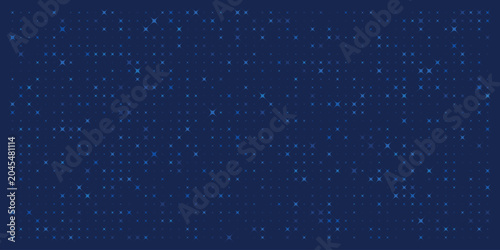 Fényképezés Abstract blue cross pattern background vector design with seamless crosswise mos