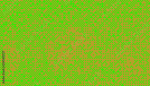 Green and orange pixelated background, texture