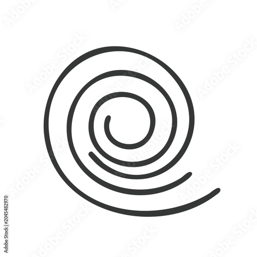 Simple black spiral line art icon on white background