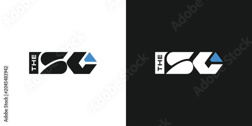 Modern and strong letter SC initials logo design