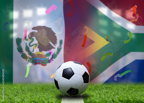 Football Cup competition between the national Mexico and national South Africa.