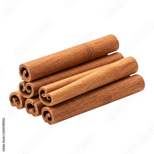 bundle of cinnamon sticks isolated on transparent background