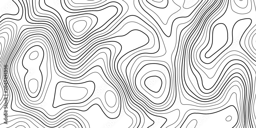 Obraz premium Minimalist abstract background with flowing topographic contour lines, soft gray and black tones white background, smooth organic curves, modern and clean aesthetic, subtle depth and texture.