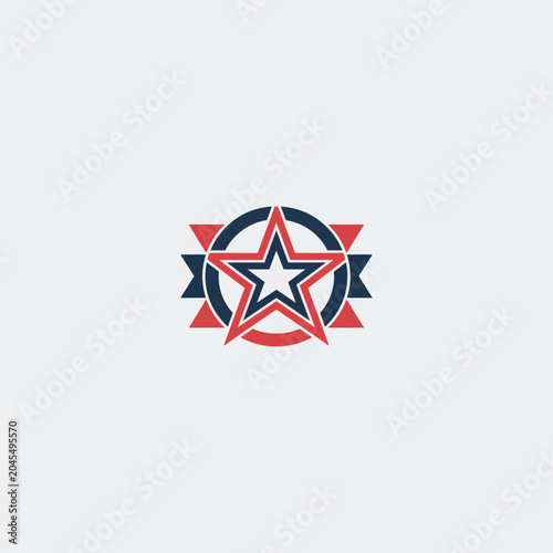 Patriotic Star Badge Logo