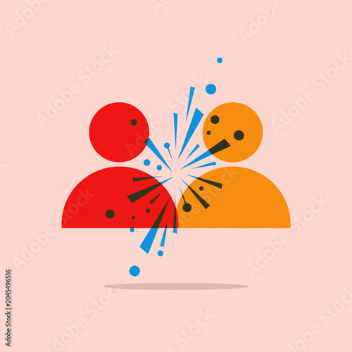 Two people arguing, conflict, disagreement, communication breakdown