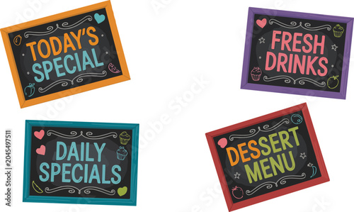 Foto Vintage cafe blackboard graphic bundle with promotional typography designs for d