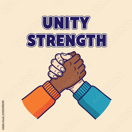Unity Strength Handshake Diverse Arms