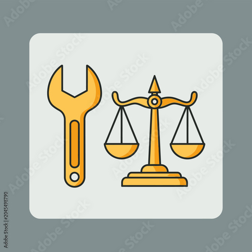 Wrench and Scales of Justice Icon