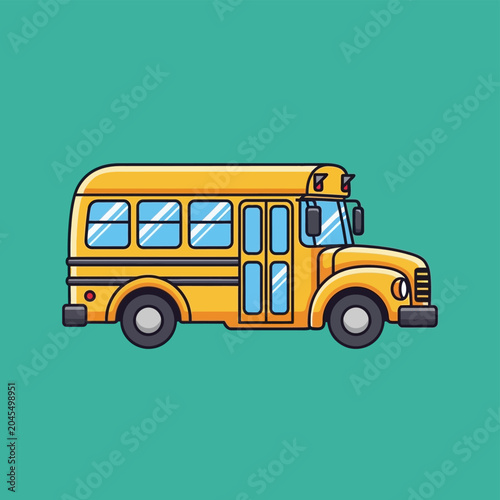 Yellow School Bus Illustration, Transportation for Students