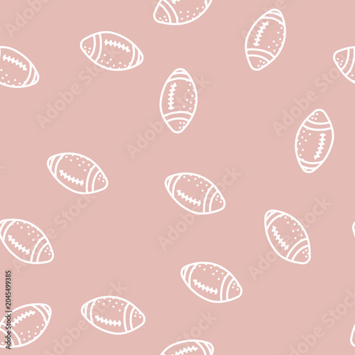 ball american football play accessory line seamless pattern ball american football play accessory thin line illustration