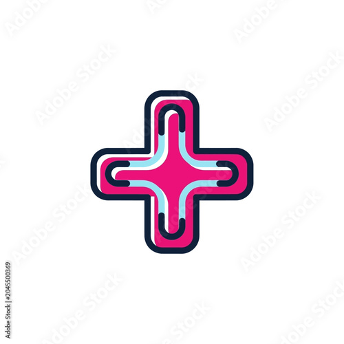 Abstract Neon Plus Sign Icon