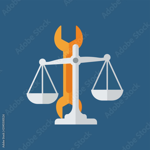 Wrench and Scales of Justice Icon