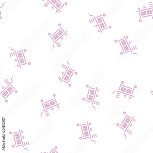 Εκτύπωση καμβά cart catering service glyph vector seamless pattern