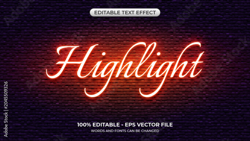 Canvastavla Red Highlight glow text effect