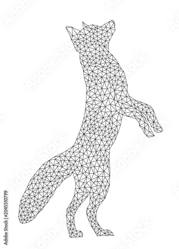 The geometric fox on a white background.
