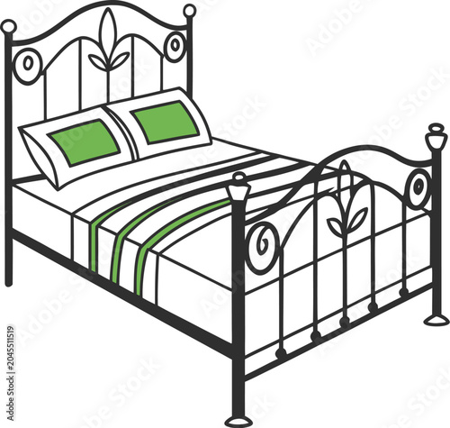 bed in the bedroom