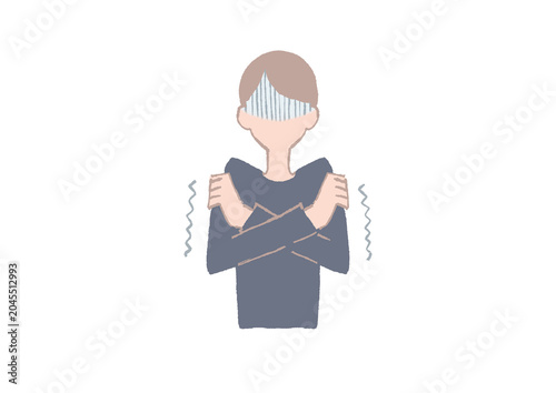 Konstfotografi 寒気がする男性のイラスト