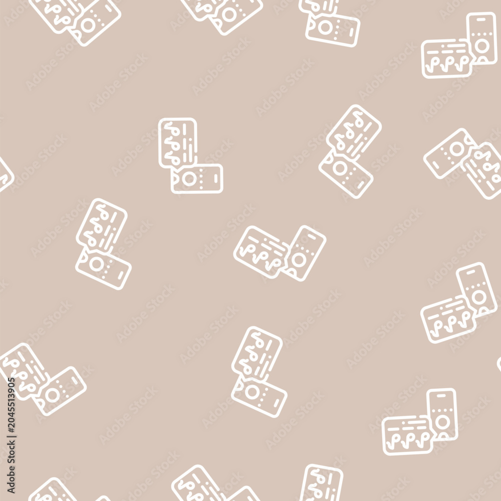 Fototapeta premium music waiting on ligne of call center line seamless pattern music waiting on ligne of call center thin line illustration