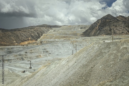 Open-cast mine of the Chinese consortium Minera Chinalco Perú, Ticlio, Peru