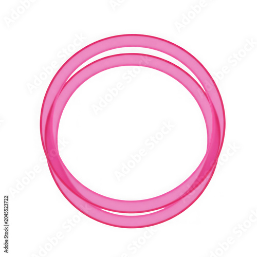 Glowing pink neon ring with soft light effect isolated on transparent background