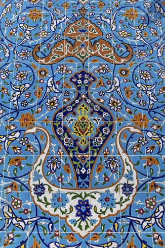 Beautiful tiles in the Sakhi Shah-e Mardan Shrine or Ziyarat-e Sakhi, Kabul, Afghanistan
