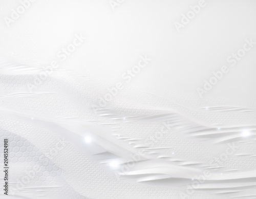 Traditional Japanese White Kikko Pattern with Embossed Relief
