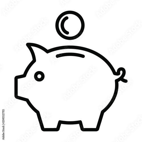 Photos Piggy bank with coin