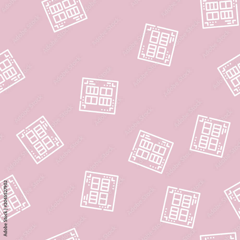 Fototapeta premium prefabricated printing catalogs line seamless pattern prefabricated printing catalogs thin line illustration