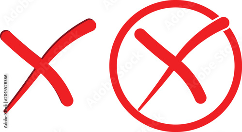red cross mark, red cross symbol on white background. red cross x letter vector flat illustration design.