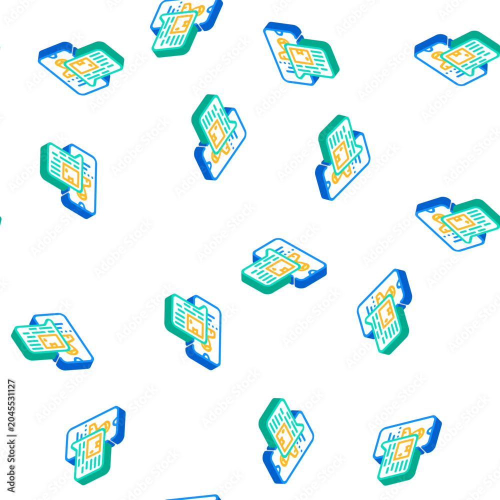 Fototapeta premium call for parcel isometric seamless pattern. call for parcel sign illustration